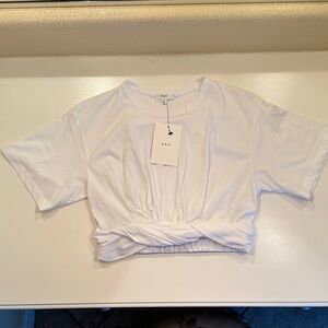 New A.L.C. Short Sleeve White Crop Top. Size XS.